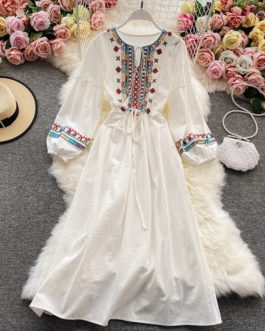 Elegant Ethnic Bohemian Clothes Beach Dress
