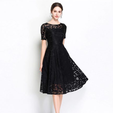 Elegant lace embroidery Vestidos Plus size party Dress - Power Day Sale