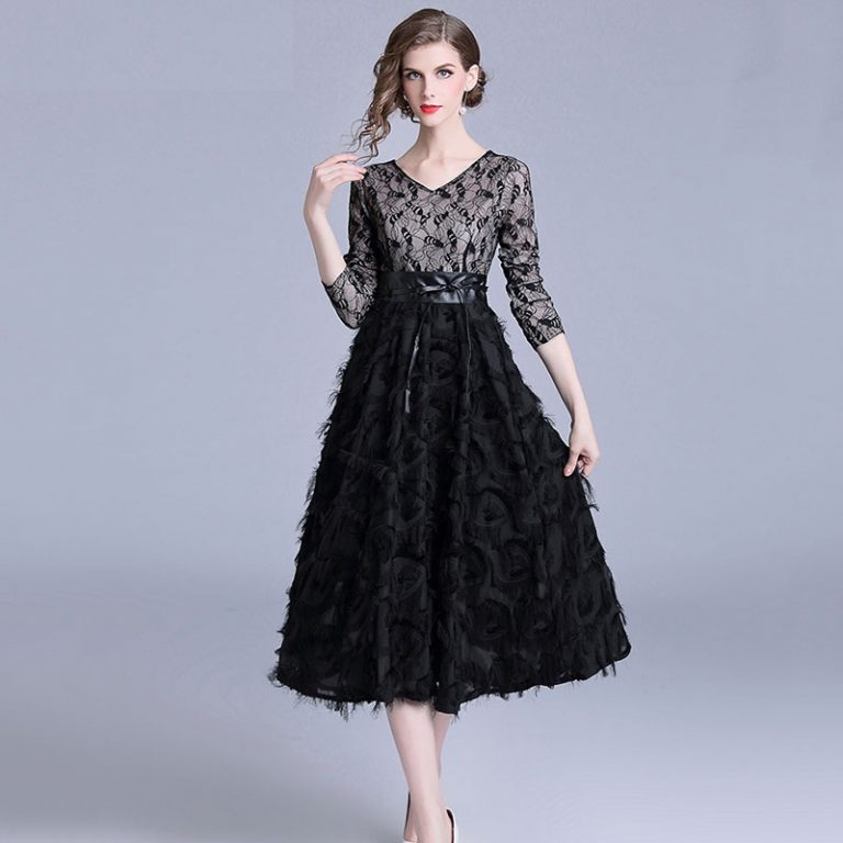 Lace Up Long Sleeves Pencil Bodycon Dress - Power Day Sale