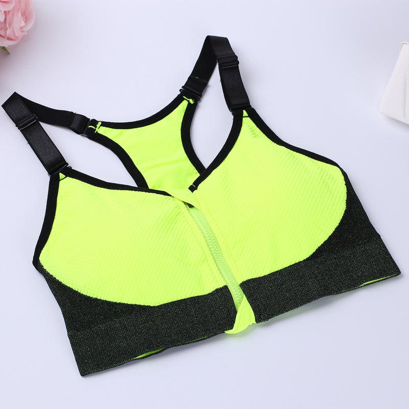 Front Zipper Shockproof Race Back Professional Training Padded Sports Bra Power Day Sale 5829