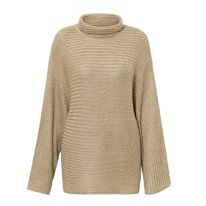 Casual Loose Oversize Striped Street-wear turtleneck knitted sweater ...
