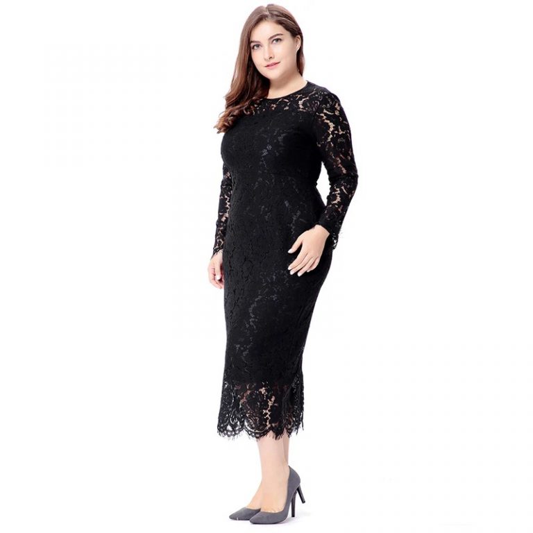 Plus size Elegant lace bodycon party dress Power Day Sale