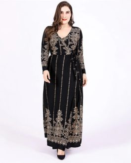 Plus size Vintage vestidos long maxi dress
