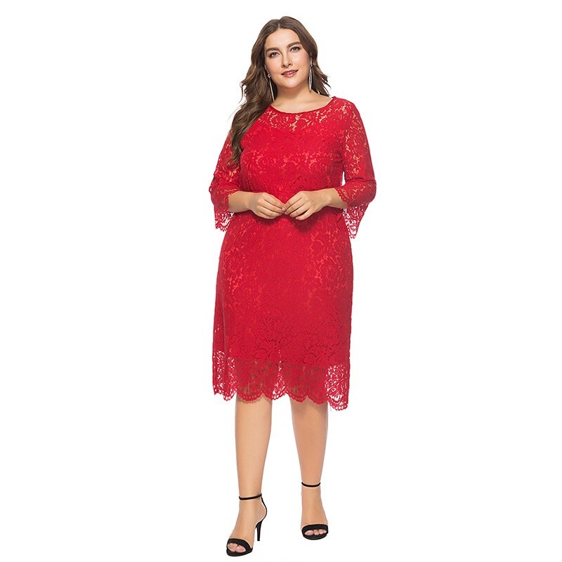 Plus size lace sexy bodycon party dress - Power Day Sale