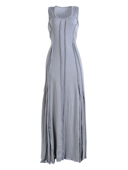 Sleeveless Pleated U Neck Long Dresses - Power Day Sale