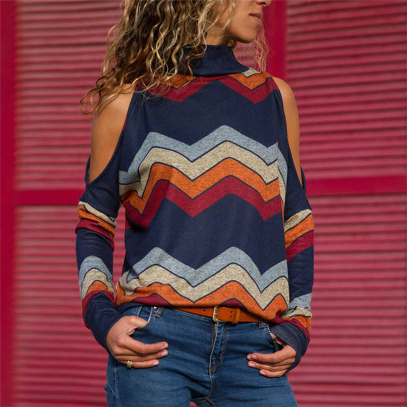 Striped Loose Casual Sweater Ladies Jumpers Top