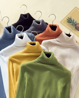 Sweaters Casual Turtleneck Solid Cashmere Pullover Top