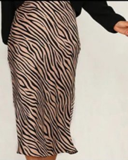 Zebra stripe High waist midi skirt
