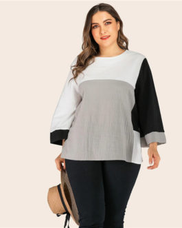 Bell Sleeve Casual Abaya Plus Size Blouses