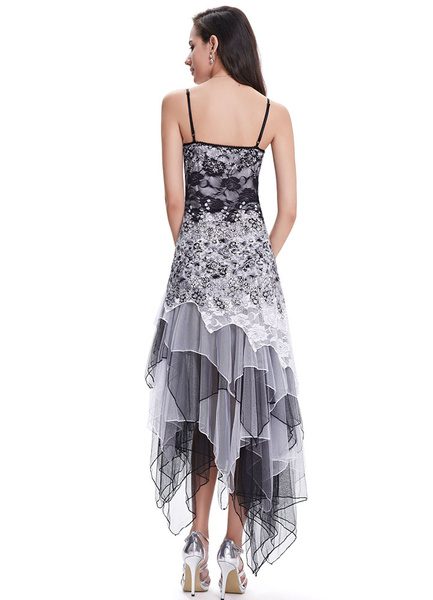 Spaghetti Strap Tulle Tiered Irregular Party Dress - Power Day Sale