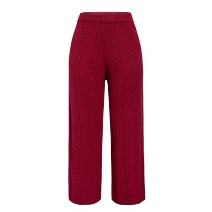 Casual Streetwear Geometric Knitted Mid Waist Trouser - Power Day Sale