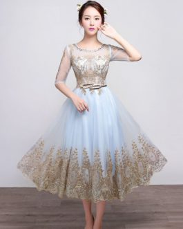 Elegant Diamond Mesh Embroidered Maxi Dress