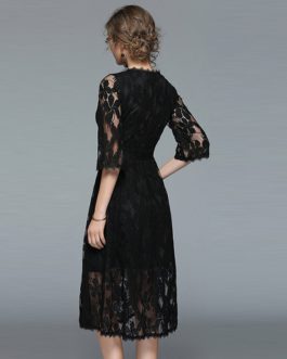 Elegant High Quality Lace Long Dress
