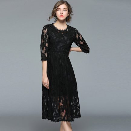 Elegant High Quality Lace Long Dress - Power Day Sale