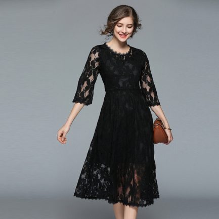 Elegant High Quality Lace Long Dress - Power Day Sale