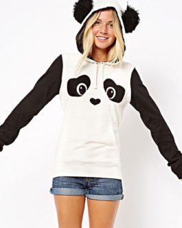 Fleece Panda Casual Long Sleeve Street Wear Hoodie