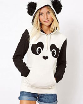 Fleece Panda Casual Long Sleeve Street Wear Hoodie