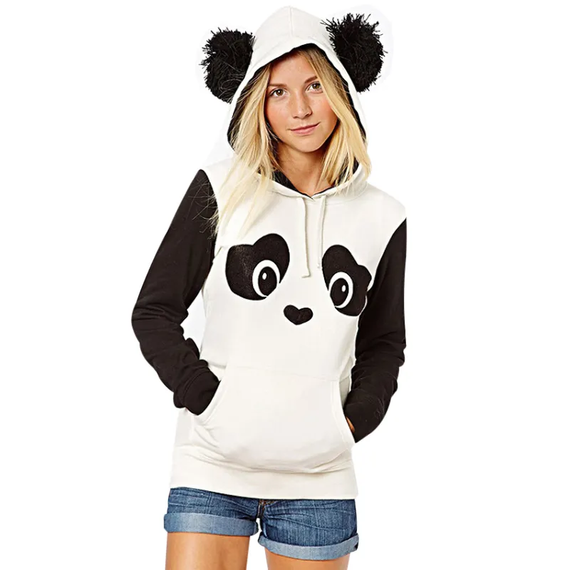 Lovely Fleece Panda Casual Long Sleeve Street Wear Jumper Hoodie