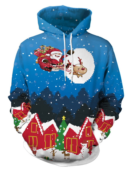 Christmas Pullover 3D Print Oversized Hooded Sweatshirt - Power Day Sale