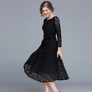 Elegant Lace Office Lady Evening Party Dress - Power Day Sale