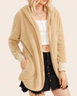 Faux Fur Long Sleeves Layered Artifical Coat
