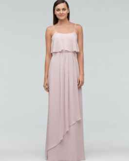 Chiffon Maxi Wedding Party Backless Straps A Line Occasion Bridesmaid Dress