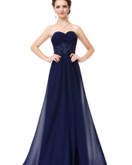 Chiffon Strapless Sweetheart Lace Applique Backless A Line Floor Length Party Bridesmaid Dresses