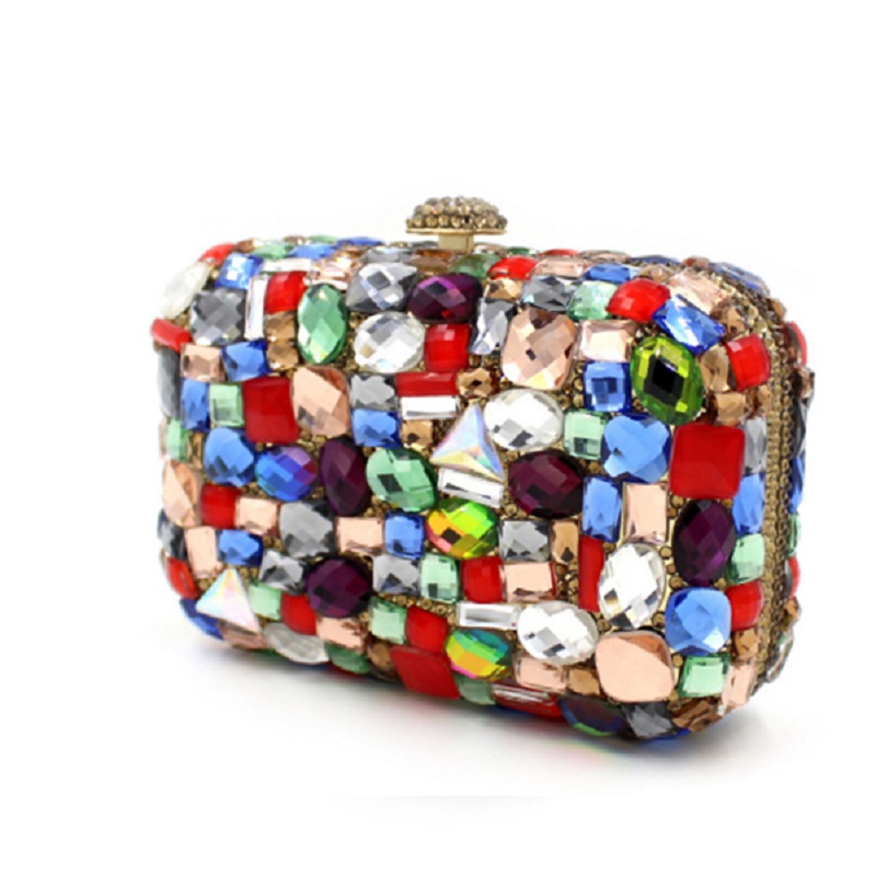 Colorful Diamond Retro Shoulder Clutches - Power Day Sale