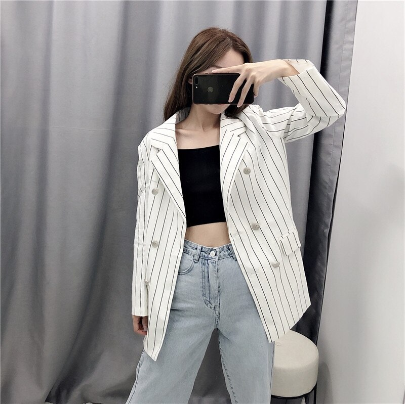 Double Breasted Blazer And Skirt 2 Pieces Sets - Power Day Sale