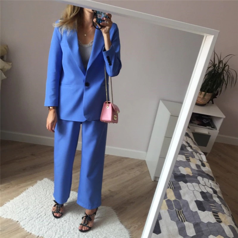 Elegant Suit And High Waist Trousers Outfits - Power Day Sale