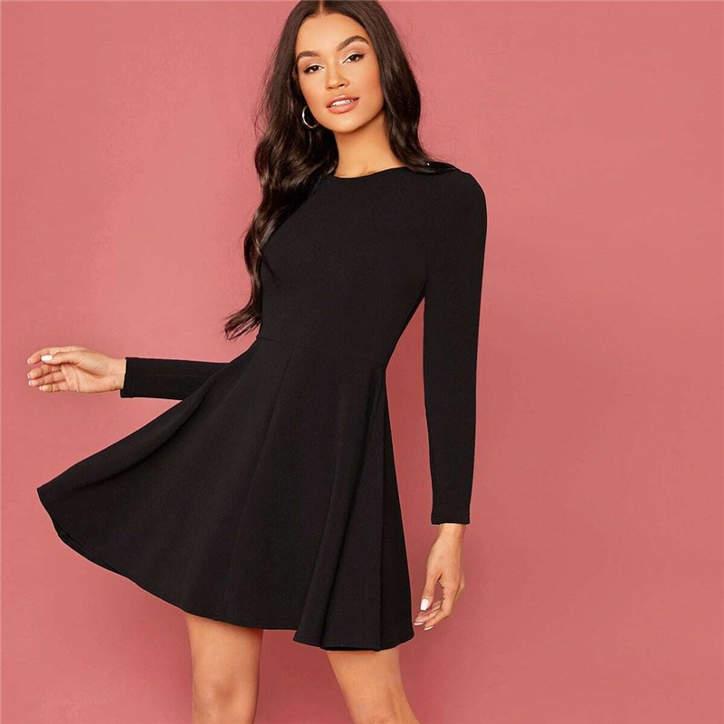 black short dress long sleeve