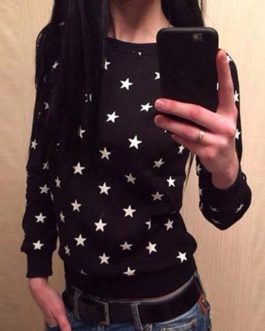 Long Sleeved Star Themed Sweatshirt