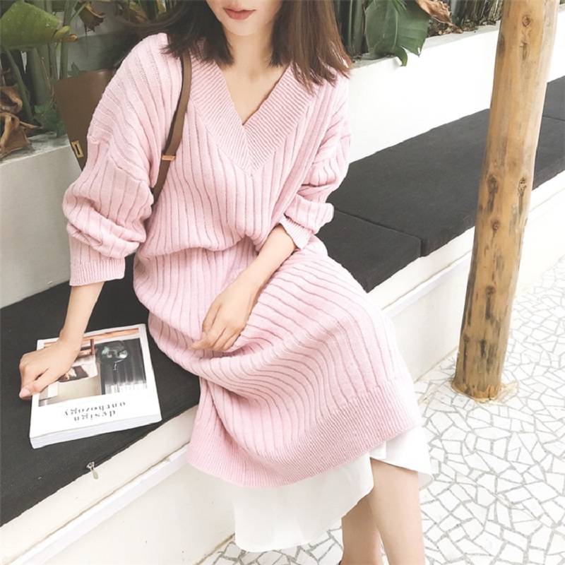 Korean clearance knitted dress