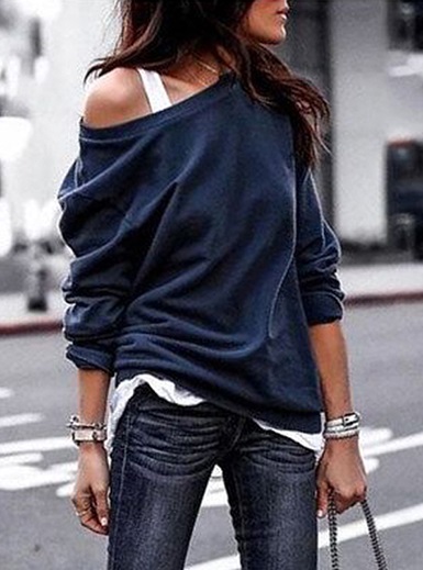 Off Shoulder Long Sleeves Casual Blouse - Power Day Sale