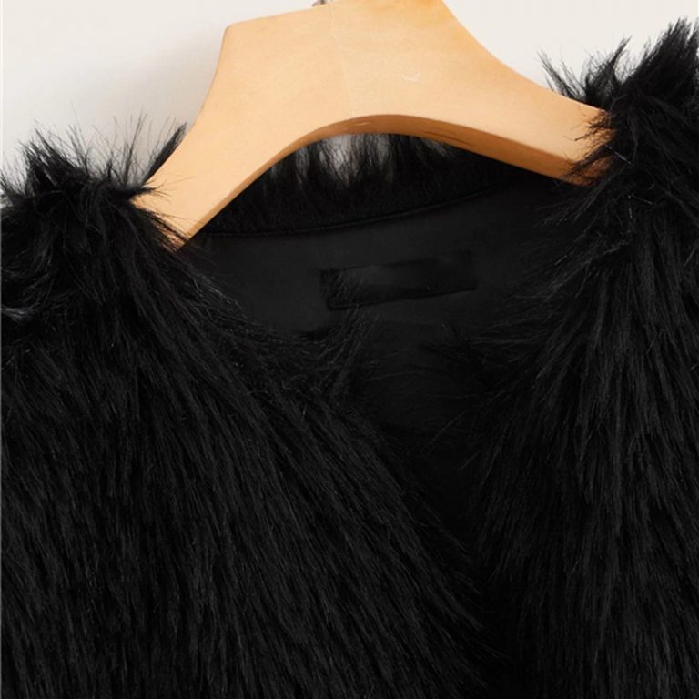 Open Front Sleeveless Glamorous Faux Fur Vest Coat Without Tee - Power ...