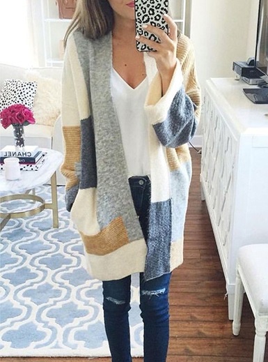 patched cardigan