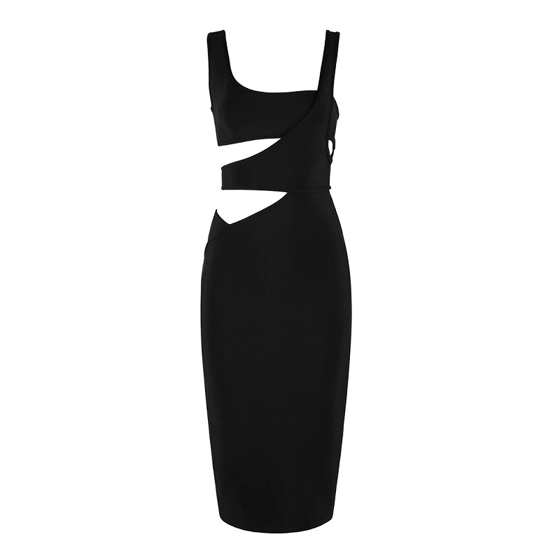 Sexy Strap Hollow Out Club Party Dress - Power Day Sale