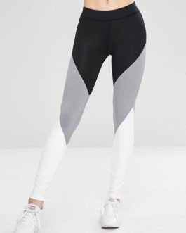 Athletic Color Block Gym Sports Stretchy Patchwork Leggings