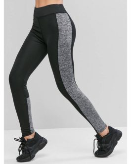 Casual Stretchy Fit Patchwork Space Dye Sports Leggings