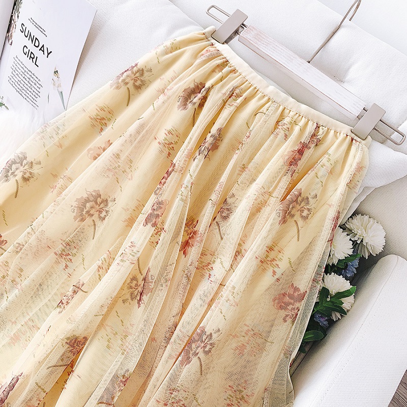 Elegant Printing High Waist Skirt - Power Day Sale