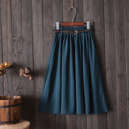 Fashion A Line Casual Midi Skirt - Power Day Sale