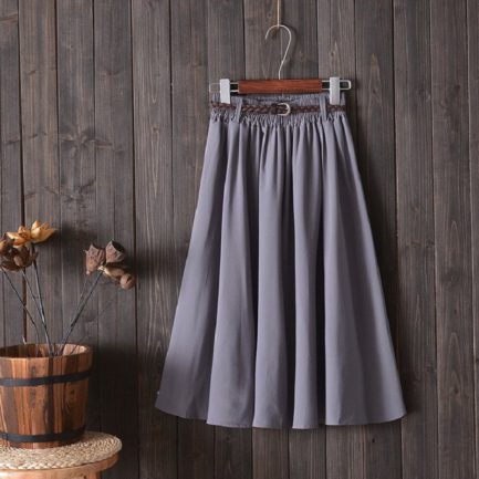 Fashion A Line Casual Midi Skirt - Power Day Sale