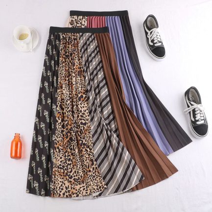 Fashion Leopard Print Contrast Color Skirt - Power Day Sale
