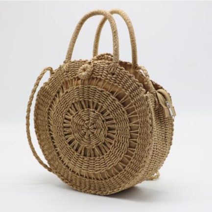 Buy Handwoven Round Rattan Bag Purse for Women, Tote Basket Circle