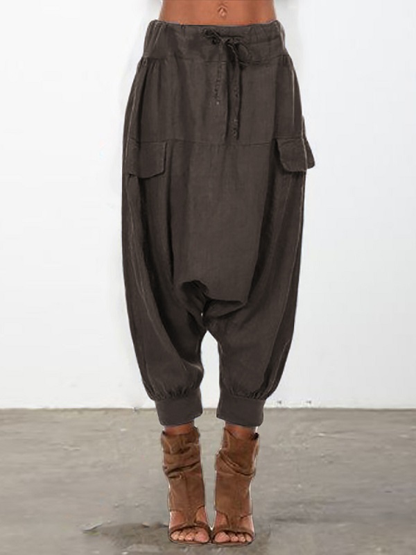 Causal Loose Elastic Waist Harem Pants For Women