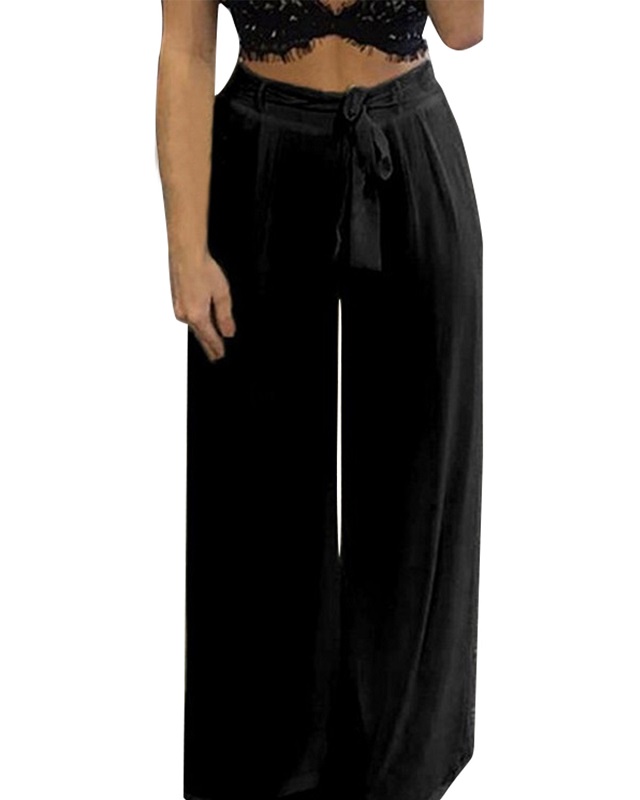 High Elastic Waist Yoga Dance Pants Wide Legs Trousers