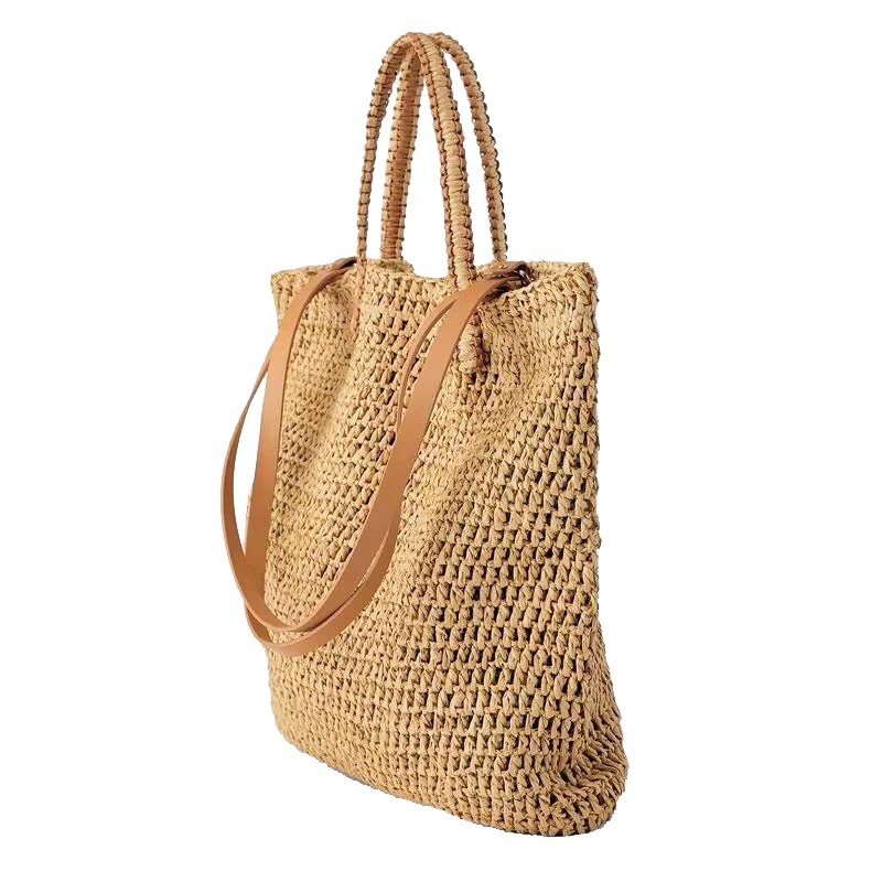 Knitted Straw Large Capacity Shoulder Beach Bag - Power Day Sale