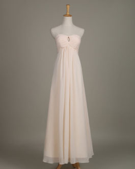 Long Strapless Sweetheart Cut Out Chiffon A Line Wedding Party Bridesmaid Dress