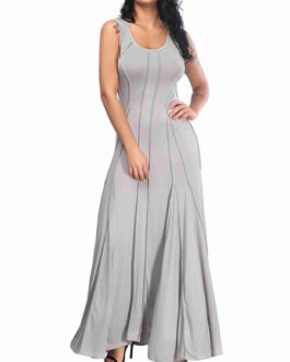 Maxi Dresses Sleeveless Cotton Blend Floor Length Dress