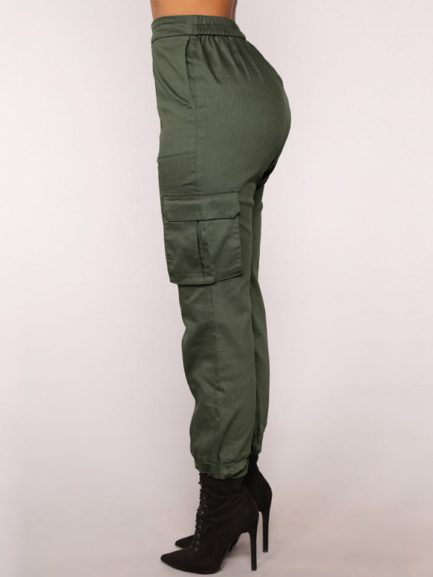 Solid Color High Elastic Waist Casual Harem Pants - Power Day Sale